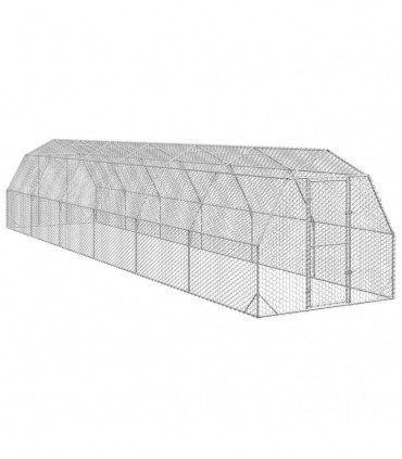 vidaXL Chicken Run 2.5x12x2.25 m Galvanised Steel