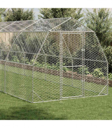 vidaXL Chicken Run 2.5x12x2.25 m Galvanised Steel