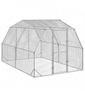 vidaXL Chicken Run 2.5x4x2.25 m Galvanised Steel