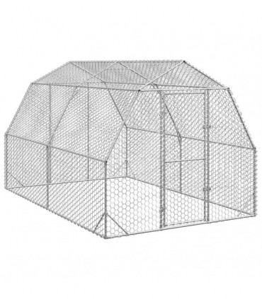 vidaXL Chicken Run 2.5x4x2.25 m Galvanised Steel