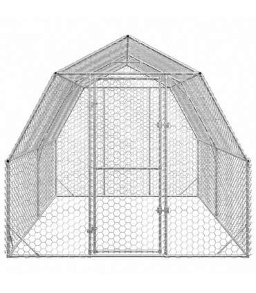 vidaXL Chicken Run 2.5x4x2.25 m Galvanised Steel