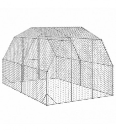 vidaXL Chicken Run 2.5x4x2.25 m Galvanised Steel