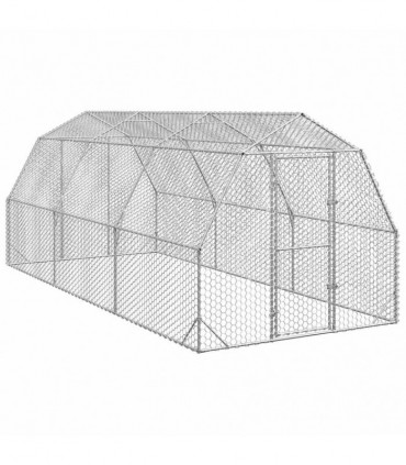vidaXL Chicken Run 2.5x6x2.25 m Galvanised Steel