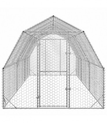 vidaXL Chicken Run 2.5x6x2.25 m Galvanised Steel