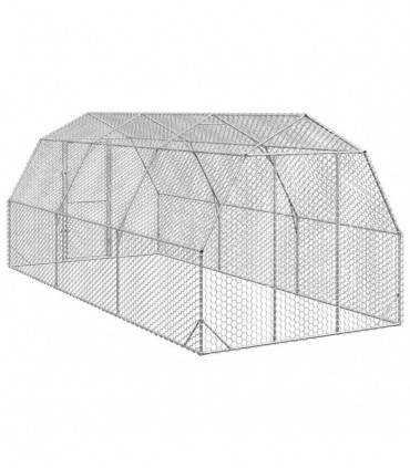 vidaXL Chicken Run 2.5x6x2.25 m Galvanised Steel