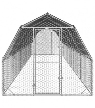 vidaXL Chicken Run with Roof 2.5x12x2.25 m Galvanised Steel