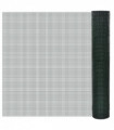 vidaXL Chicken Wire Fence Galvanised with PVC Coating 25x1 m Green
