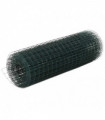 vidaXL Chicken Wire Fence Steel with PVC Coating 10x0.5 m Green