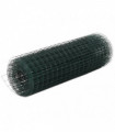 vidaXL Chicken Wire Fence Steel with PVC Coating 25x0.5 m Green