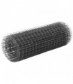 vidaXL Chicken Wire Fence Steel with PVC Coating 25x0.5 m Grey