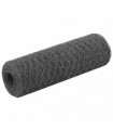 vidaXL Chicken Wire Fence Steel with PVC Coating 25x0.5 m Grey