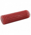 vidaXL Chicken Wire Fence Steel with PVC Coating 25x0.5 m Red