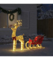 vidaXL Christmas Decoration Reindeer and Sleigh 100 LEDs Warm White