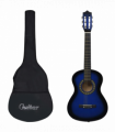 vidaXL Classical Guitar for Beginner and Kid with Bag Blue 1/2 34"