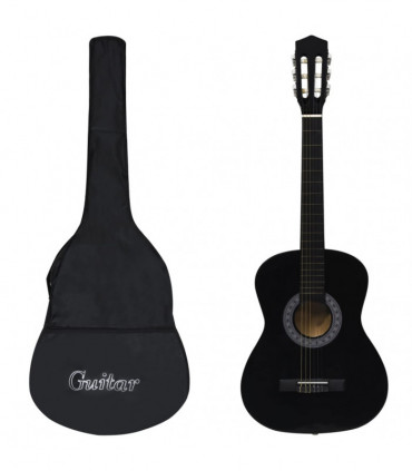 vidaXL Classical Guitar for Beginner with Bag Black 3/4 36"