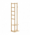 vidaXL Coat Stand with Hooks and Shelves 38.5x30x156 cm Bamboo