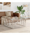 vidaXL Coffee Table 100x100x50 cm Stainless Steel and Glass