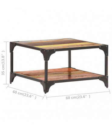 vidaXL Coffee Table 60x60x35 cm Solid Reclaimed Wood