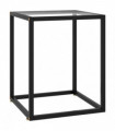 vidaXL Coffee Table Black with Tempered Glass 40x40x50 cm