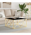 vidaXL Coffee Table Gold 80x80x40 cm Stainless Steel and Glass