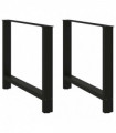 vidaXL Coffee Table Legs Black 2 pcs 90x(72-73) cm Steel