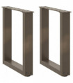 vidaXL Coffee Table Legs U-Shaped 2 pcs Natural Steel 28x(42-43) cm Steel