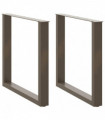 vidaXL Coffee Table Legs U-Shaped 2 pcs Natural Steel 80x(72-73) cm Steel