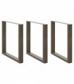 vidaXL Coffee Table Legs U-Shaped 3 pcs Natural Steel 80x(72-73) cm Steel