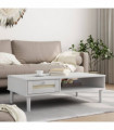 vidaXL Coffee Table SENJA Rattan Look White 100x55x33 cm Solid Wood