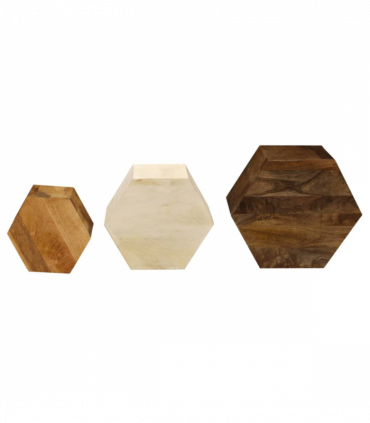 vidaXL Coffee Table Set 3 Pieces Solid Mango Wood