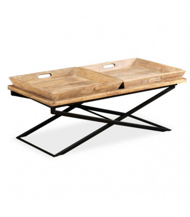 vidaXL Coffee Table Solid Mango Wood 110x55x42 cm