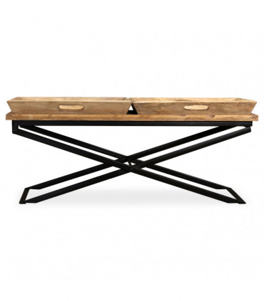 vidaXL Coffee Table Solid Mango Wood 110x55x42 cm