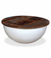 vidaXL Coffee Table Solid Reclaimed Wood White Bowl Shape