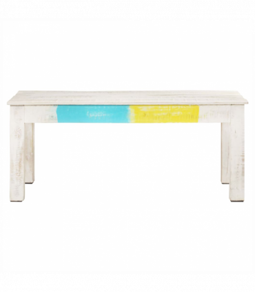 vidaXL Coffee Table White 110x60x45 cm Solid Mango Wood