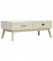 vidaXL Coffee Table with 2 Drawers Carving Grey 110x50x40 cm Wood