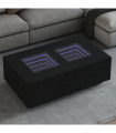 vidaXL Coffee Table with Infinity LED Black 116x69x40 cm