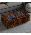vidaXL Coffee Table with Infinity LED Smoked Oak 116x69x40 cm