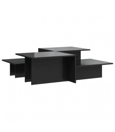 vidaXL Coffee Tables 2 pcs High Gloss Black Engineered Wood