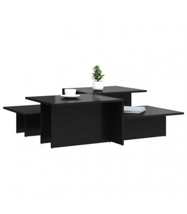 vidaXL Coffee Tables 2 pcs High Gloss Black Engineered Wood