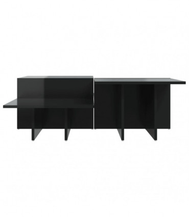vidaXL Coffee Tables 2 pcs High Gloss Black Engineered Wood