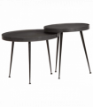 vidaXL Coffee Table 2 pcs Black Engineered Wood