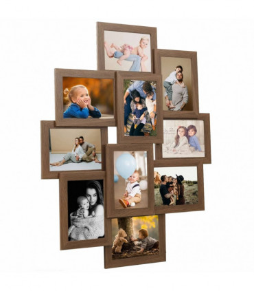 vidaXL Collage Photo Frame for 10x(10x15 cm) Picture Light Brown MDF