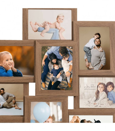 vidaXL Collage Photo Frame for 10x(10x15 cm) Picture Light Brown MDF