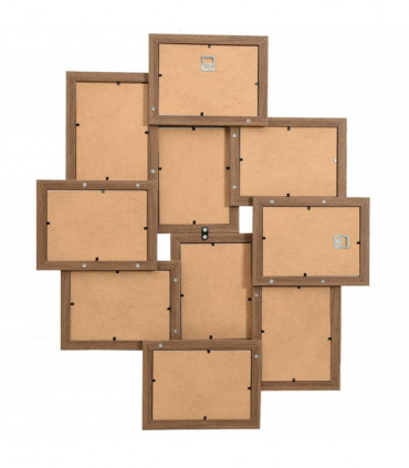 vidaXL Collage Photo Frame for 10x(10x15 cm) Picture Light Brown MDF