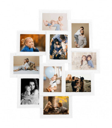 vidaXL Collage Photo Frame for 10x(10x15 cm) Picture White MDF