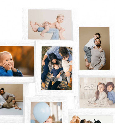 vidaXL Collage Photo Frame for 10x(10x15 cm) Picture White MDF