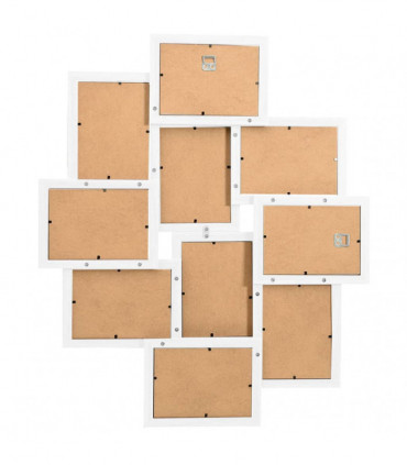 vidaXL Collage Photo Frame for 10x(10x15 cm) Picture White MDF