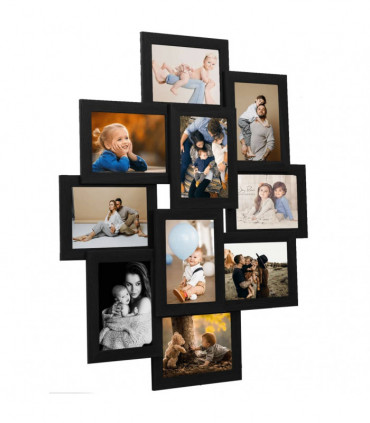 vidaXL Collage Photo Frame for 10x(13x18 cm) Picture Black MDF