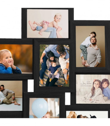 vidaXL Collage Photo Frame for 10x(13x18 cm) Picture Black MDF