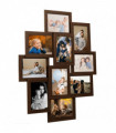 vidaXL Collage Photo Frame for 10x(13x18 cm) Picture Dark Brown MDF